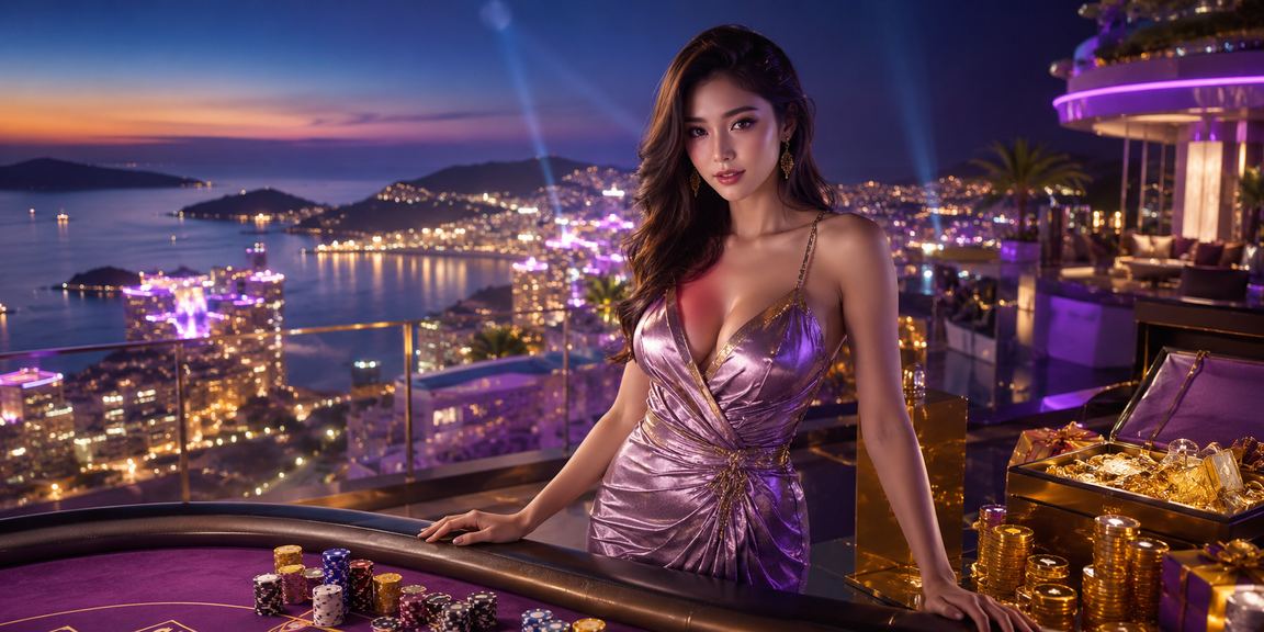 Không khí cá cược ban đêm tại Phú Quốc với ánh đèn neon sôi động bên bờ biển